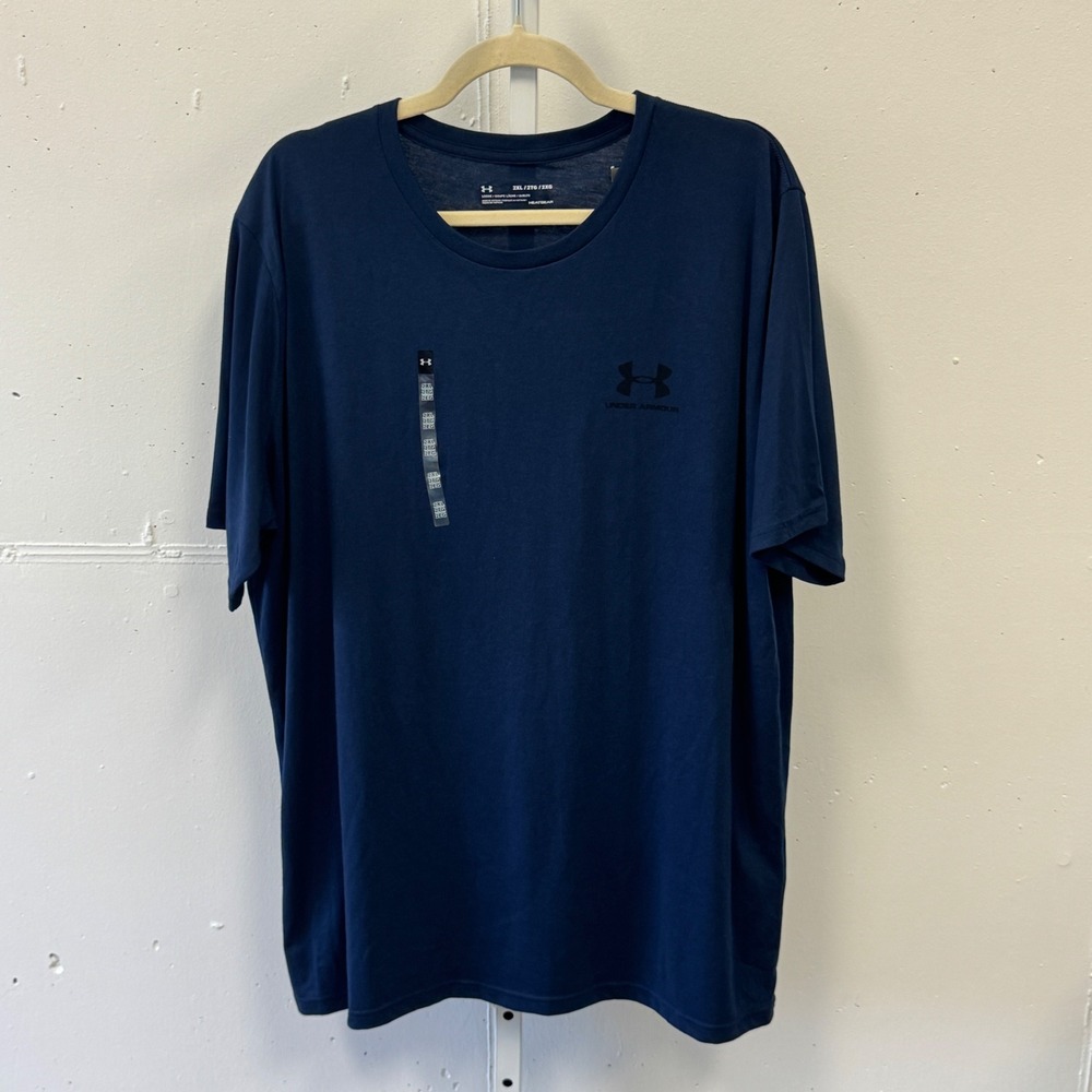 NWT Under Armour Mens HeatGear Loose Fit T-Shirt Navy Blue 1326799 XXL